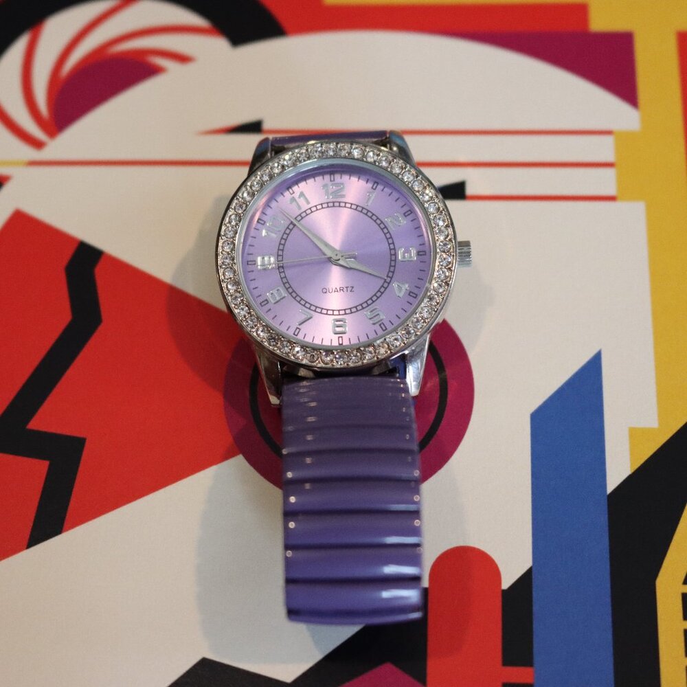 Purple Rhinestone Watch